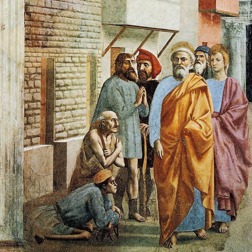 Saint Pierre guérissant un malade avec son ombre
Masaccio, 1425-27
Florence, Santa Maria del carmine, Chapelle Brancacci