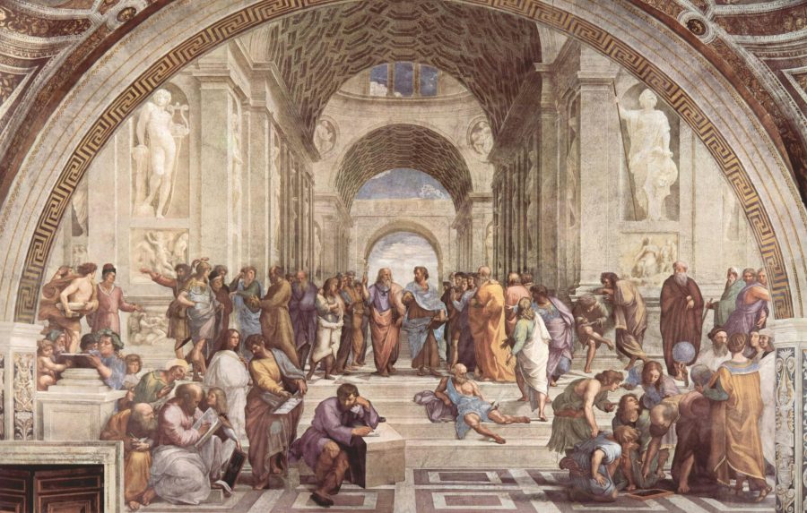 Tableau de philosophes grecs illustrant la Foi et la Raison