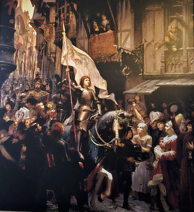 image de Sainte Jeanne d'arc accompagné de son armée en France illustrant le principe de guerre juste